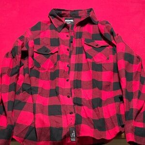 RSQ Red and Black Plaid Men's Shirt